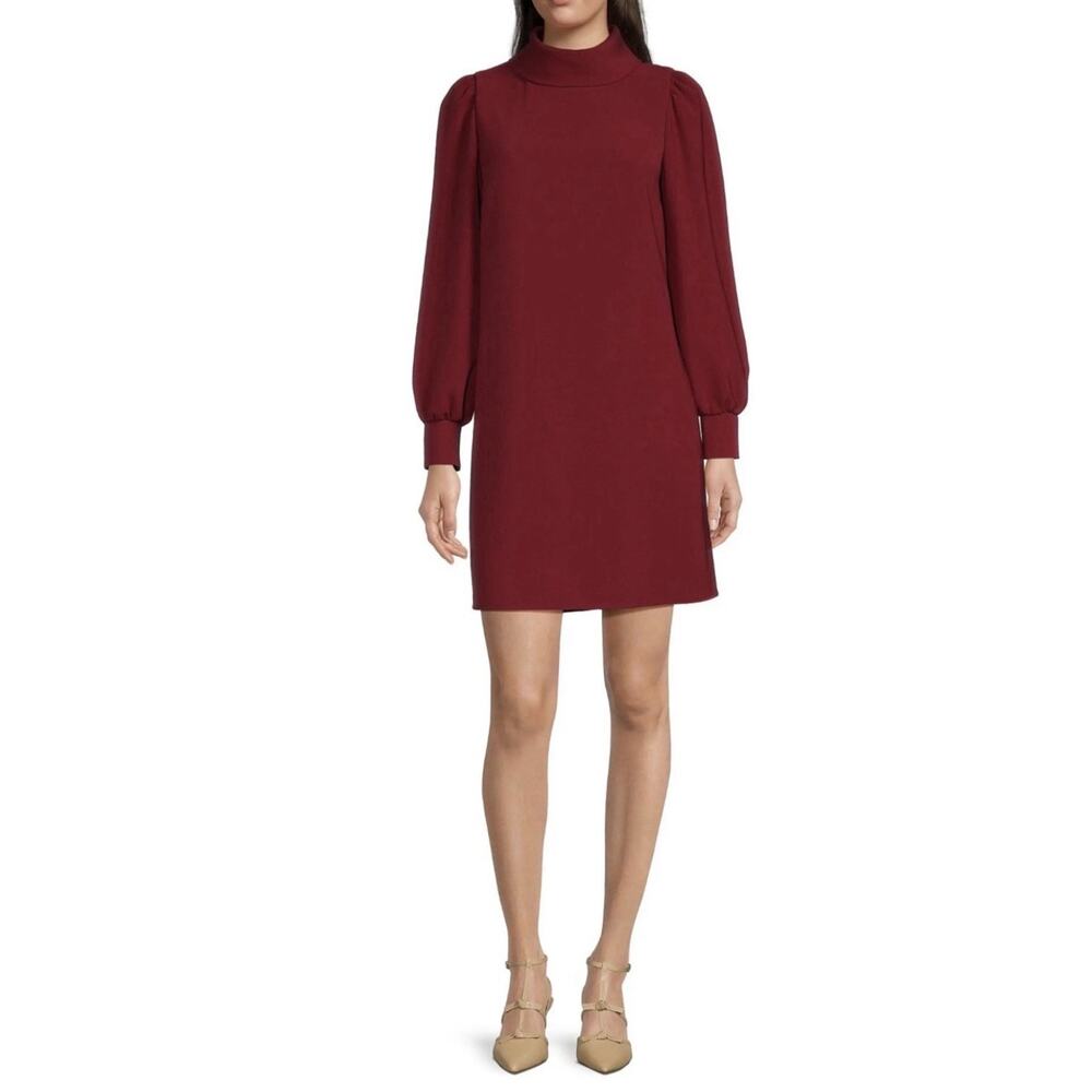 Alex Marie women's 6 Shift Dress burgundy red designer modern classic $158 NWT